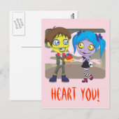 Zombie Liebe Postkarte (Vorne/Hinten)