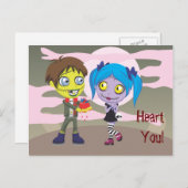 Zombie Liebe Postkarte (Vorne/Hinten)