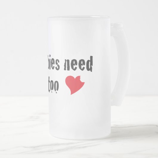 Zombie Liebe Stein Mattglas Bierglas (VorderseiteRechts)