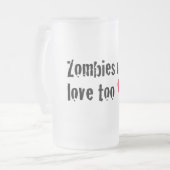 Zombie Liebe Stein Mattglas Bierglas (Vorderseite Links)