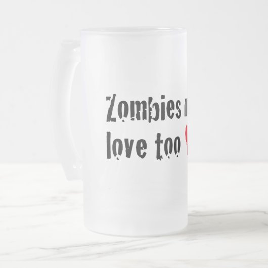 Zombie Liebe Stein Mattglas Bierglas (Vorderseite Links)