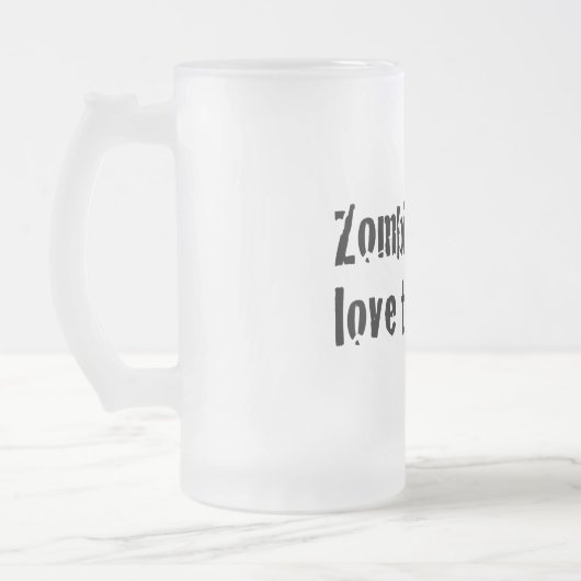 Zombie Liebe Stein Mattglas Bierglas (Links)