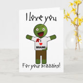 Zombie Lieben Sie für Ihr Gehirn! Karte (Gelbe Blume)