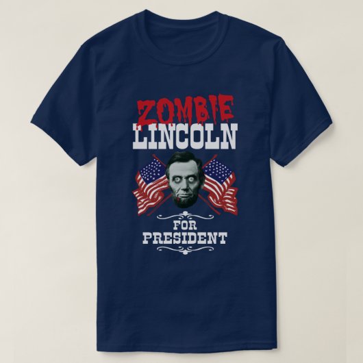 Zombie Lincoln für den Präsidenten - Funny Electio T-Shirt (Design vorne)