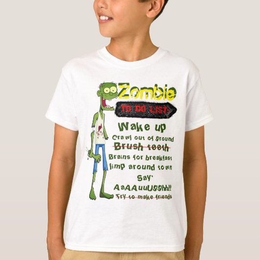Zombie-Liste T-Shirt (Vorderseite)