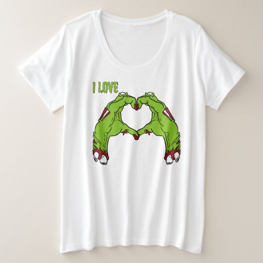Zombie Love Große Größe T-Shirt (Design vorne)