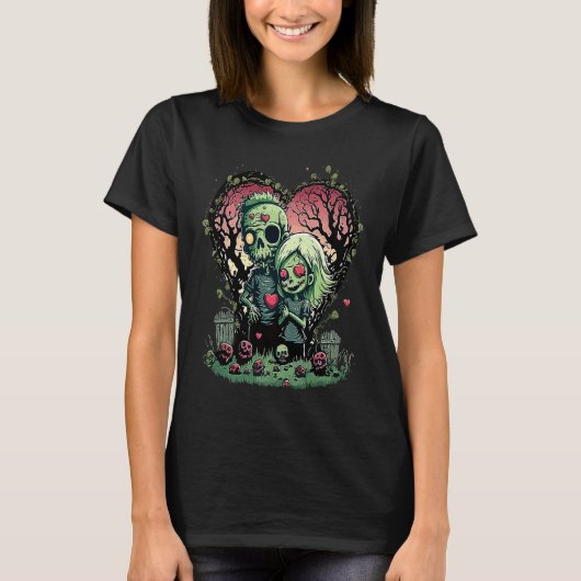 Zombie Love Valentine Horror Monster Halloween Got T-Shirt (Vorderseite)