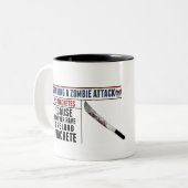 ZOMBIE-MACHETEN-TASSE ZWEIFARBIGE TASSE (Vorderseite Links)