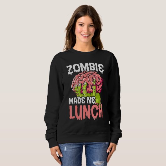 Zombie machte mich zu Halloween-Trick oder Treat Z Sweatshirt (Vorne ganz)