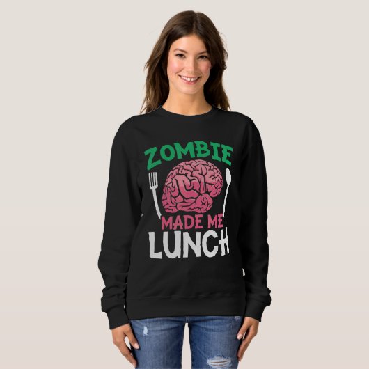 Zombie machte mich zu Halloween-Trick oder Treat Z Sweatshirt (Vorne ganz)