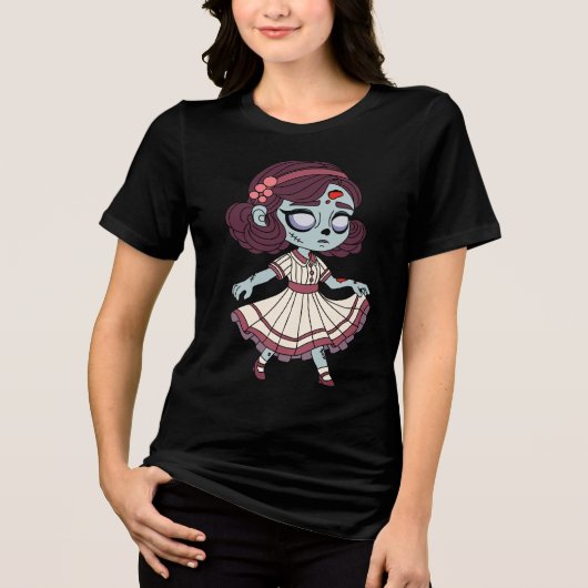 Zombie-Mädchen aus den 1930ern Tri-Blend Shirt (Vorderseite)