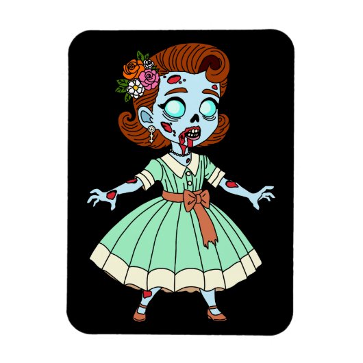 Zombie-Mädchen aus den 1950ern Magnet (Vertikal)