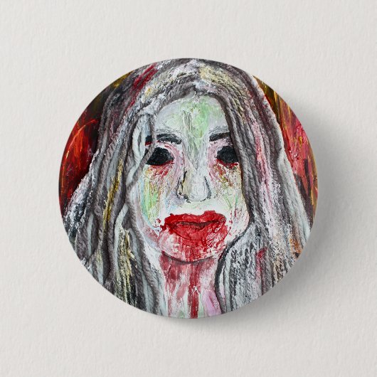 Zombie-Mädchen-Button-Knopf Button (Vorderseite)
