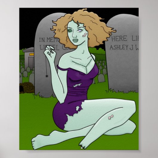 Zombie-Mädchen-Druck Poster (Vorne)