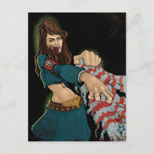 Zombie Mädchen Postkarte