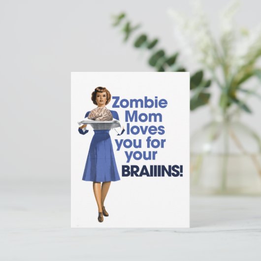 Zombie Mama Postkarte (Stehend Vorderseite)