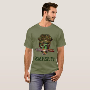 Zombie Marine Dolch, Semper Fi, Anpassen, T-Shirt