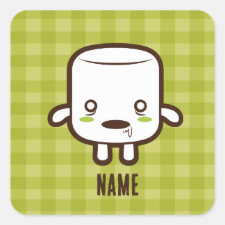 Zombie-Marshmallow-Halloween Quadratischer Aufkleber