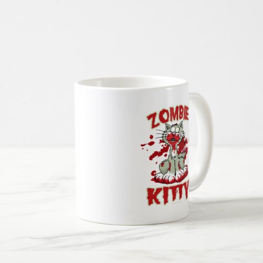 Zombie-Miezekatze Kaffeetasse (VorderseiteRechts)