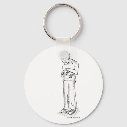 Zombie mit Bunny Schlüsselanhänger (Vorderseite)