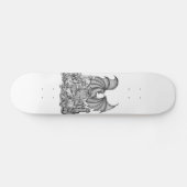 Zombie mit Drache Bleistiftzeichnung Skateboard (Horizontal)
