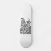 Zombie mit Drache Bleistiftzeichnung Skateboard (Vorderseite)