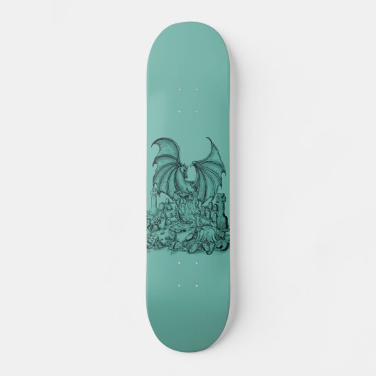 Zombie mit Drache Skateboard (Vorderseite)