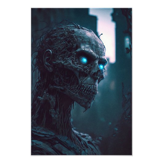 Zombie mit glühenden Augen Design Fotodruck (Vorne)