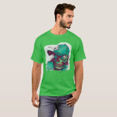 Zombie mit Hut Mädchen T-Shirt (Vorne ganz)