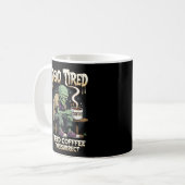 Zombie mit Kaffee - Funny Untoter Koffein Lover Kaffeetasse (Vorderseite Links)