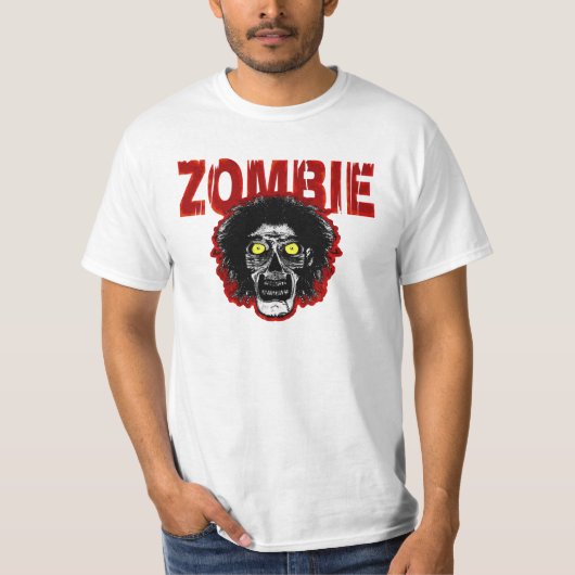 ZOMBIE mit Kopf Rot T-Shirt (Vorderseite)