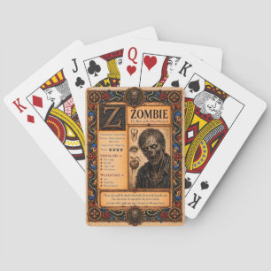 Zombie, mittelalterliche Bestiarien-Kunst Spielkarten