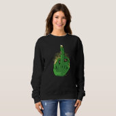 Zombie Mittelfinger Tapfere Person Sweatshirt (Vorne ganz)