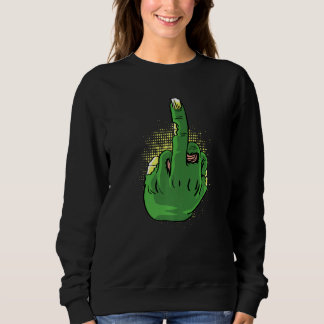 Zombie Mittelfinger Tapfere Person Sweatshirt