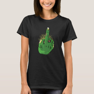 Zombie Mittelfinger Tapfere Person T-Shirt