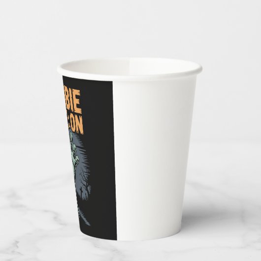 Zombie-Modus auf Beängstigendem Halloween-T-Shirt Pappbecher (Links)