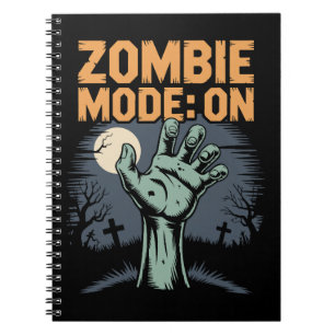 Zombie-Modus Ein Gruseliges Halloween T-Shirt Notizblock