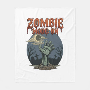 Zombie-Modus Halloween-Hand-Mond-Friedhof_1 Fleecedecke