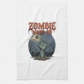 Zombie-Modus Halloween-Hand-Mond-Friedhof_1 Geschirrtuch (Vertikal)