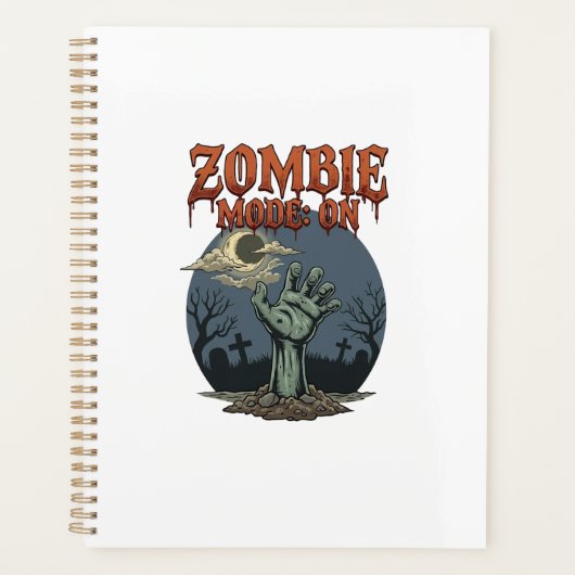 Zombie-Modus Halloween-Hand-Mond-Friedhof_1 Planer (Vorderseite)