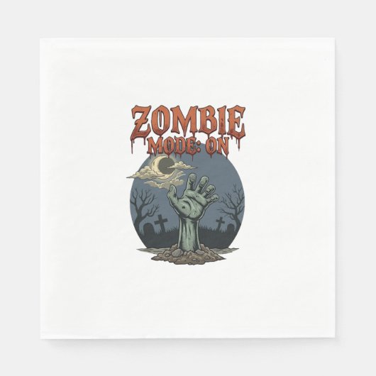 Zombie-Modus Halloween-Hand-Mond-Friedhof_1 Serviette (Vorderseite)