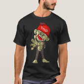 Zombie Monkey Horror Beängstigend Halloween T-Shirt (Vorderseite)