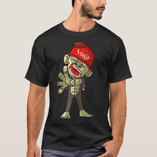 Zombie Monkey Horror Beängstigend Halloween T-Shirt (Vorderseite)