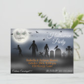 Zombie Moon Einladung (Stehend Vorderseite)