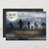 Zombie Moon Einladung (Vorne/Hinten)