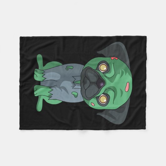 Zombie-Mops Fleecedecke (Vorderseite (Horizontal))