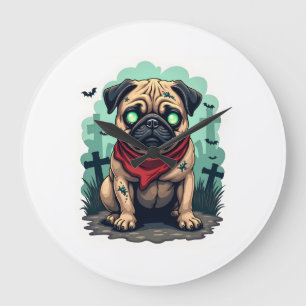 Zombie-Mops-Parade Große Wanduhr