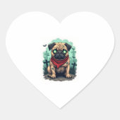 Zombie Mops Parade Herz-Aufkleber (Vorderseite)