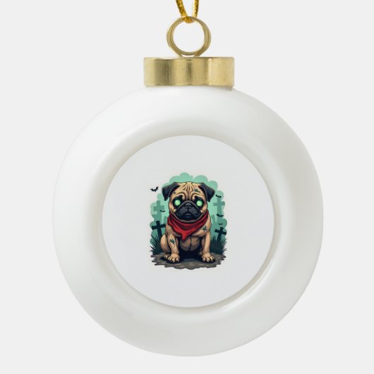 Zombie-Mops-Parade Keramik Kugel-Ornament (Vorderseite)