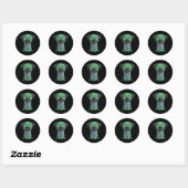 Zombie-Mops Runder Aufkleber (Blatt)